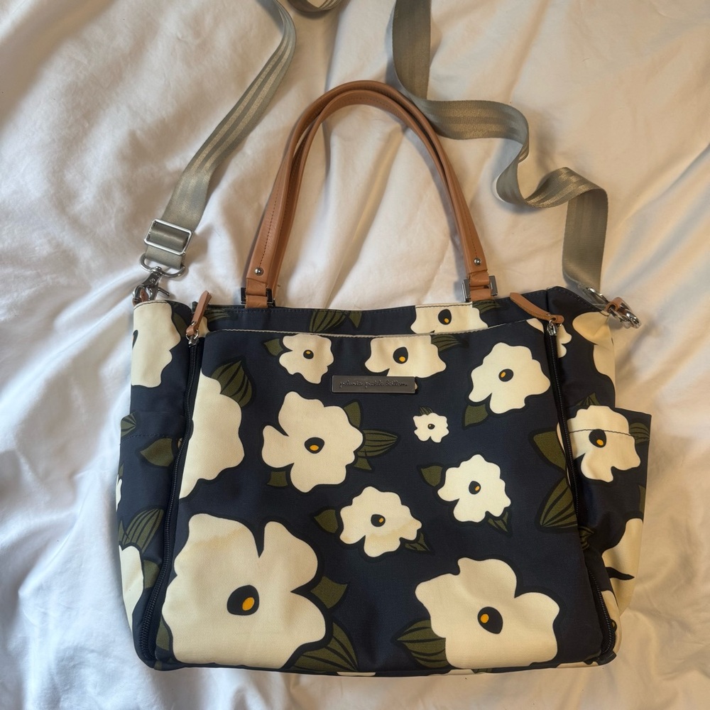 Petunia Pickle Bottom Black and White Floral Diaper Bag